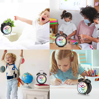 Peakeep Loud Alarm Clock for Heavy Sleepers Adults, Metal 4.5 Inches | Twin Bell Battery Operated Analog Alarm Clocks for Bedrooms Kids' Room Decoration (Jewel Blue)