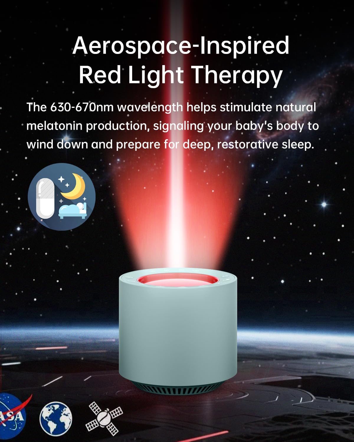 Red Light Therapy White Noise Sleep Sound Machine for Baby