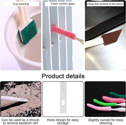 Crevice Cleaning Brushes (White) Deep Clean Set for Kitchen, Appliances, Grout, and Narrow Spaces - Small Detail Scrub Brush for Tile