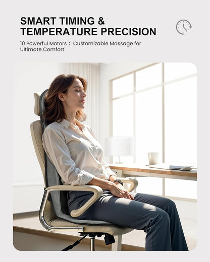 COMFIER Back Massager with Heat,Massage Chair Pad,Massage Seat Cushion with Adjustable Lumbar Support,Back Massage for Pain Relief,Chair Massager for Recliner,Gifts for Women Men Mom Dad