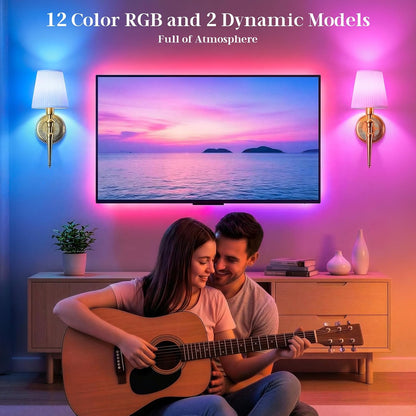 Battery Operated Wall Sconces Set of 2, Wireless Rechargeable Wall Lights with 12 RGB Colors and 3CCT Dimmable, Small Fabric LED Wall Lamps for Bedroom, Living Room, Hallway, Gold