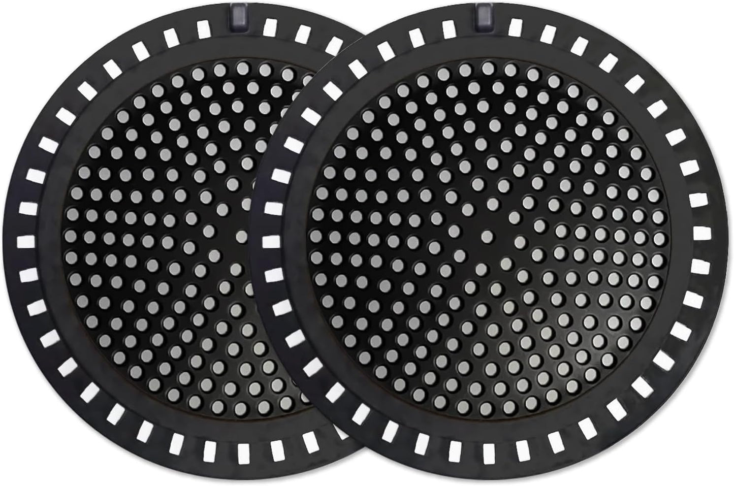 Seatery 2PCS Shower Drain Hair Catcher, Shower Drain Strainer, Stainless Steel with Silicone Edging, 4.75 Inch Diameter