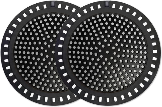 Seatery 2PCS Shower Drain Hair Catcher, Shower Drain Strainer, Stainless Steel with Silicone Edging, 4.75 Inch Diameter