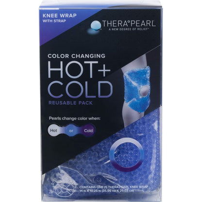 TheraPearl Color Changing Hot Cold Pack for Knee, Reusable Knee Wrap with Strap & Gel Beads, Best Ice Bag for Swelling, ACL & MCL Surgery, Sports Injuries, Non Toxic Flexible Hot & Cold Compress