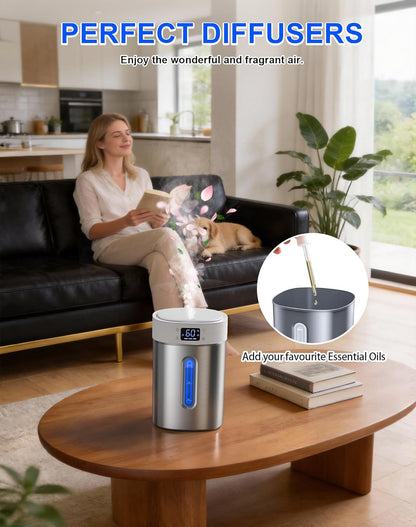 Stainless Steel Humidifiers for Bedroom,Large Room,Baby and Plants