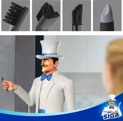 MR.SIGA Grout Cleaner Brush Set, Detail Cleaning Brush Set for Tiles, Sinks | Grout scub brush, small grout cleaning brush for crevice