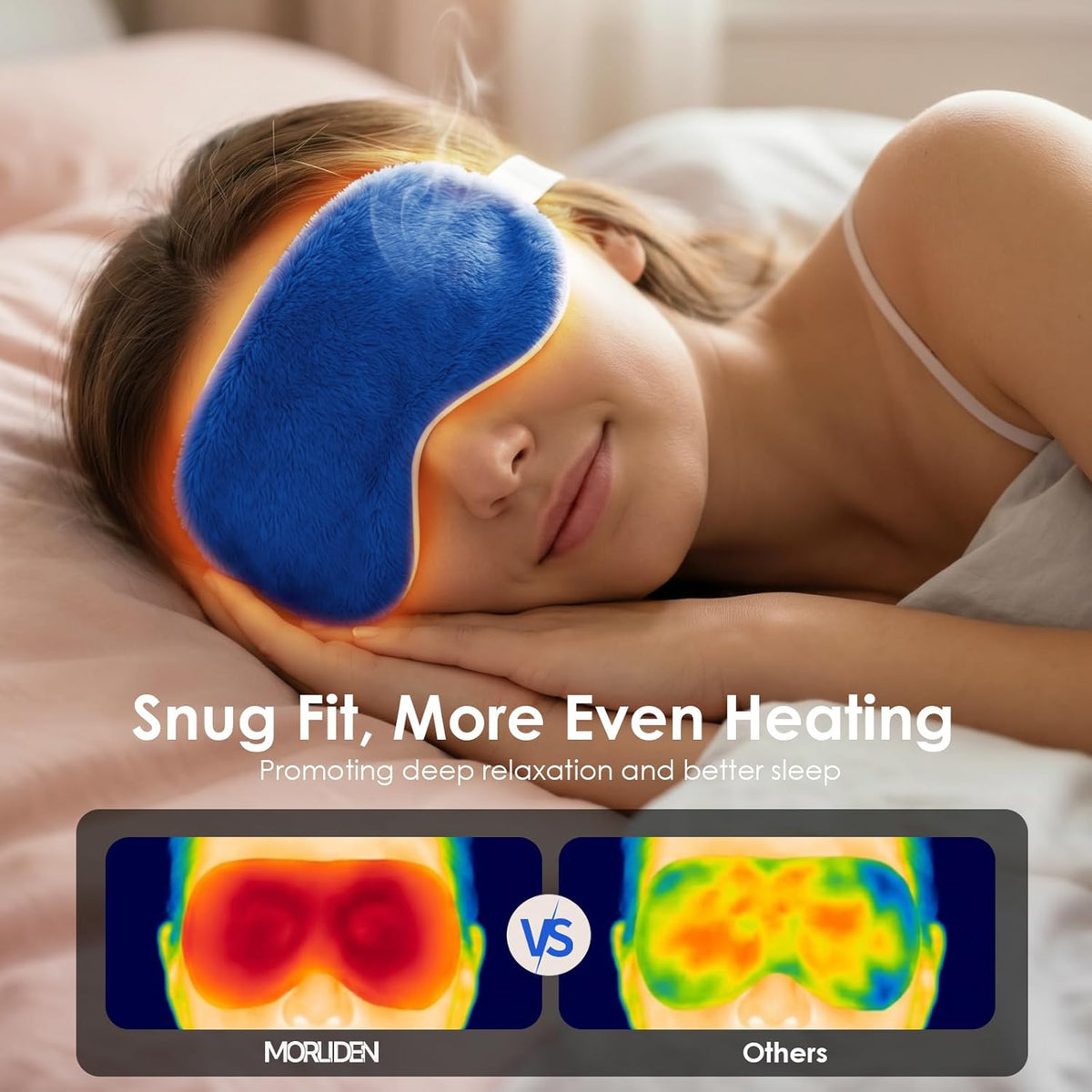 MORLIDEN Heated Eye Mask for Dry Eyes & Stye - Microwavable Warm Compress