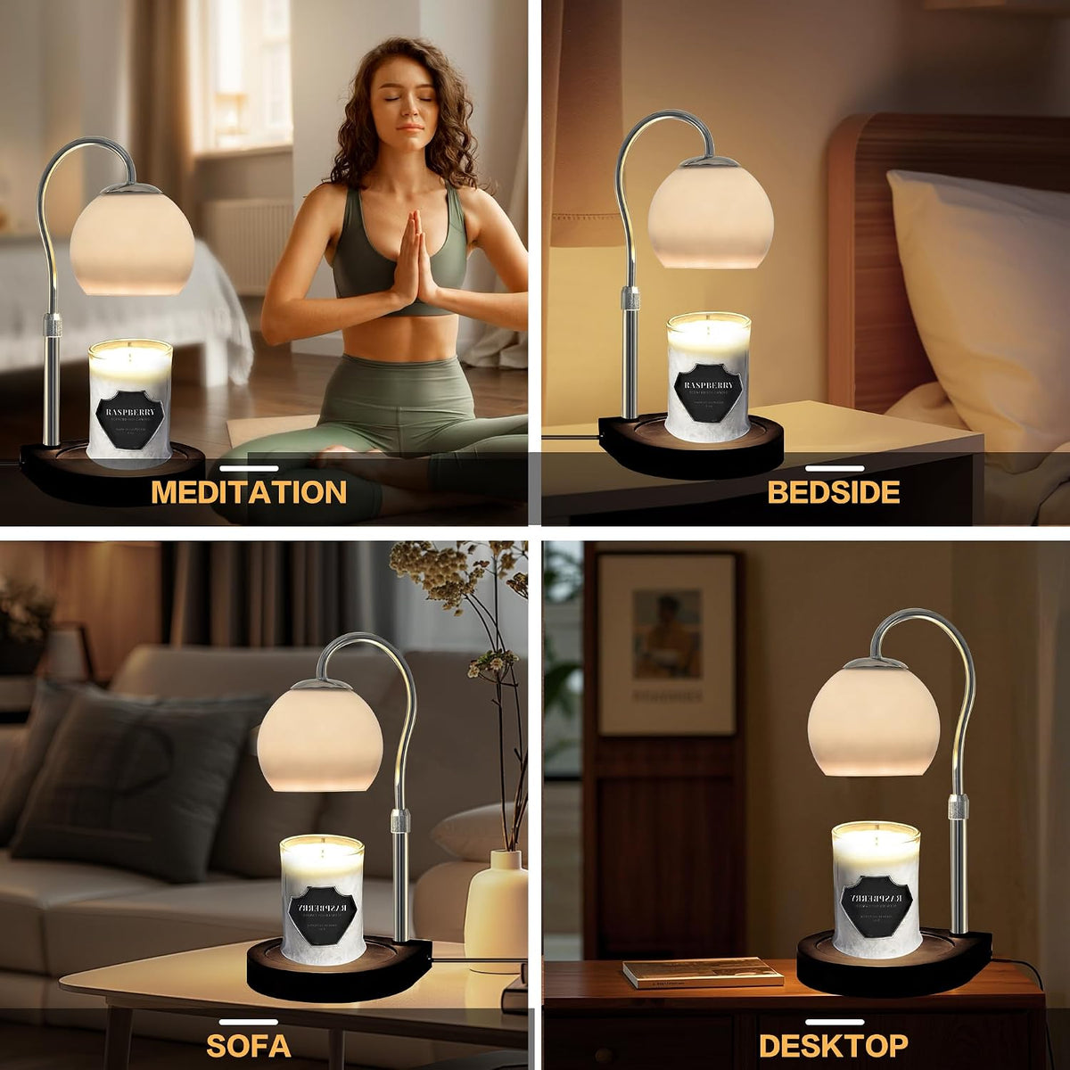 Candle Warmer Lamp with Timer 2H/4H/8H, Adjustable Height, Ocean