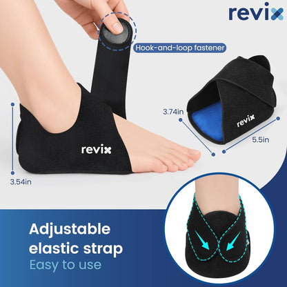 REVIX Heel Ice Pack Wrap for Plantar Fasciitis & Heel Spurs, Hot & Cold Gel