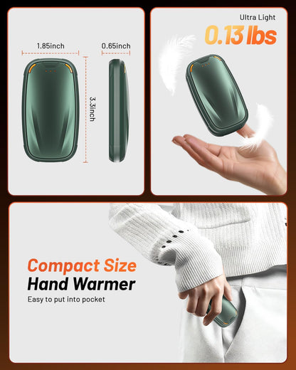 Hand Warmers Rechargeable 2 Pack, 3-Settings Rechargeable Hand Warmer, AI Smart Heating, Pocket Portable Electric Hands Warmer, Magnetic Handwarmers, A Winter for Kids and Loved Ones