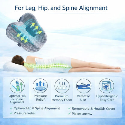 2026 Upgraded Butterfly Leg Pillow for Side Sleeping with Strap, Knee Pillow Between Legs for Sleep, Post-Surgery Leg Elevation for Blood Circulation, Sciatica Support for Back, Knees, Joints & Spine