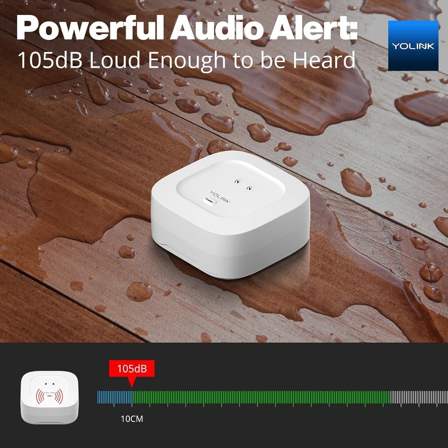 YoLink Water Leak Starter Kit: Hub + 6 Leak Sensor 4 (105 dB Siren), LoRa Long-Range, App/SMS/Email Alerts, D2D Offline, 2 AAA Up to 5-Year Battery, Compatible with Alexa/IFTTT/Home Assistant