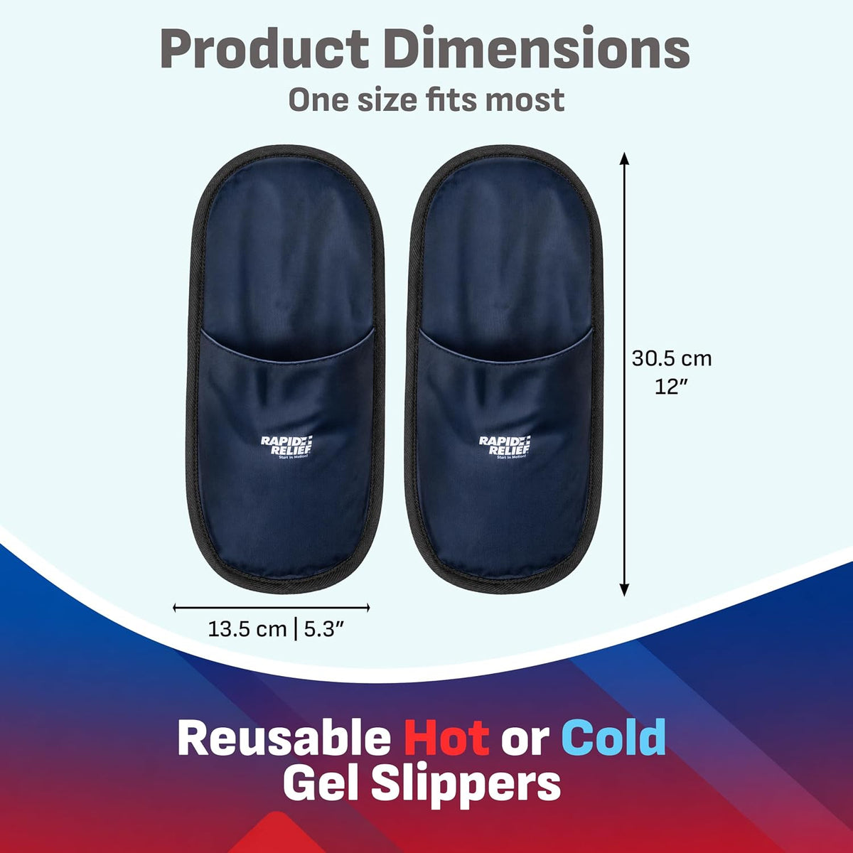 Rapid Relief Foot Ice Pack Slippers, 1 Pair for Feet & Toe Pain Relief