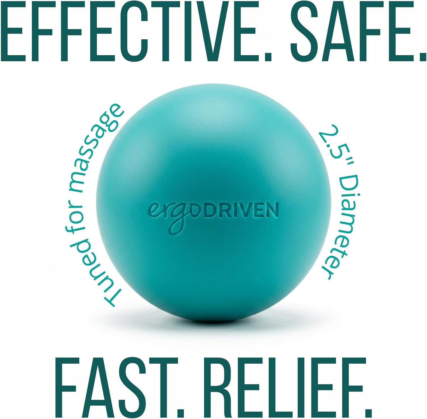 Massage Ball for Myofascial Release, Pure Silicone, Designed for Massage (NOT Lacrosse), Completely Free of BPA/Latex/Rubber/PFAS, for Trigger Point Therapy, Ideal Firmness and Traction