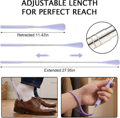 Telescoping Shoehorn Handle Retractable Telescopic Shoehorn Foldable Shoehorn Shoe Puller Adjustable Shoe Aids