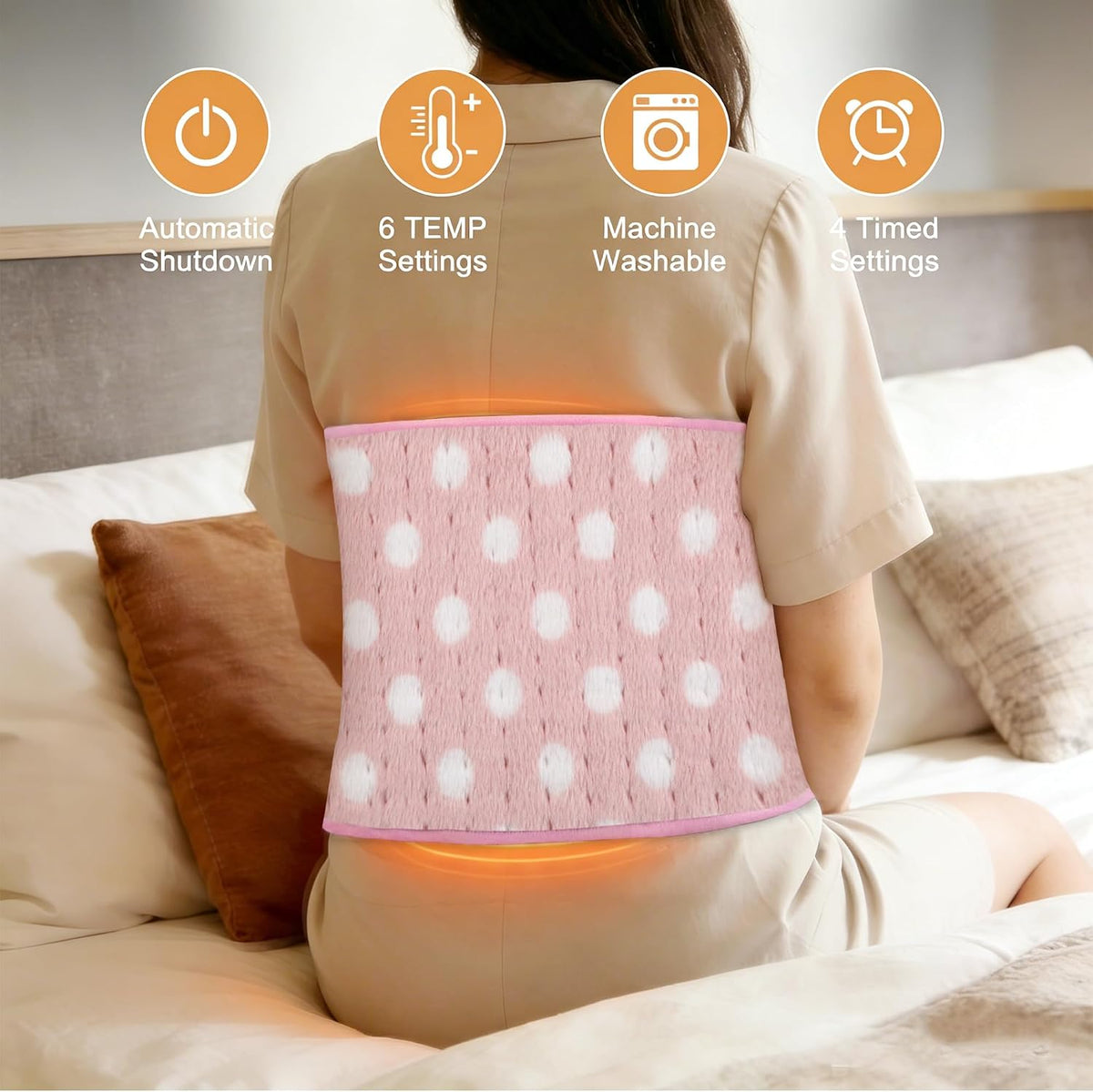 Electric Heating pad for Back Neck Shoulder Knee Arms Legs- Electric Heat Pads with 6 Heat Settings & Auto Shut Off Heat Heating Pad for Birthday Mother Father Girl Men Women