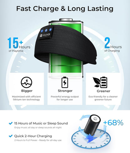 LOVE EYE Sleep Sport Headphones Wireless Bluetooth 5.4 Headband Headphone