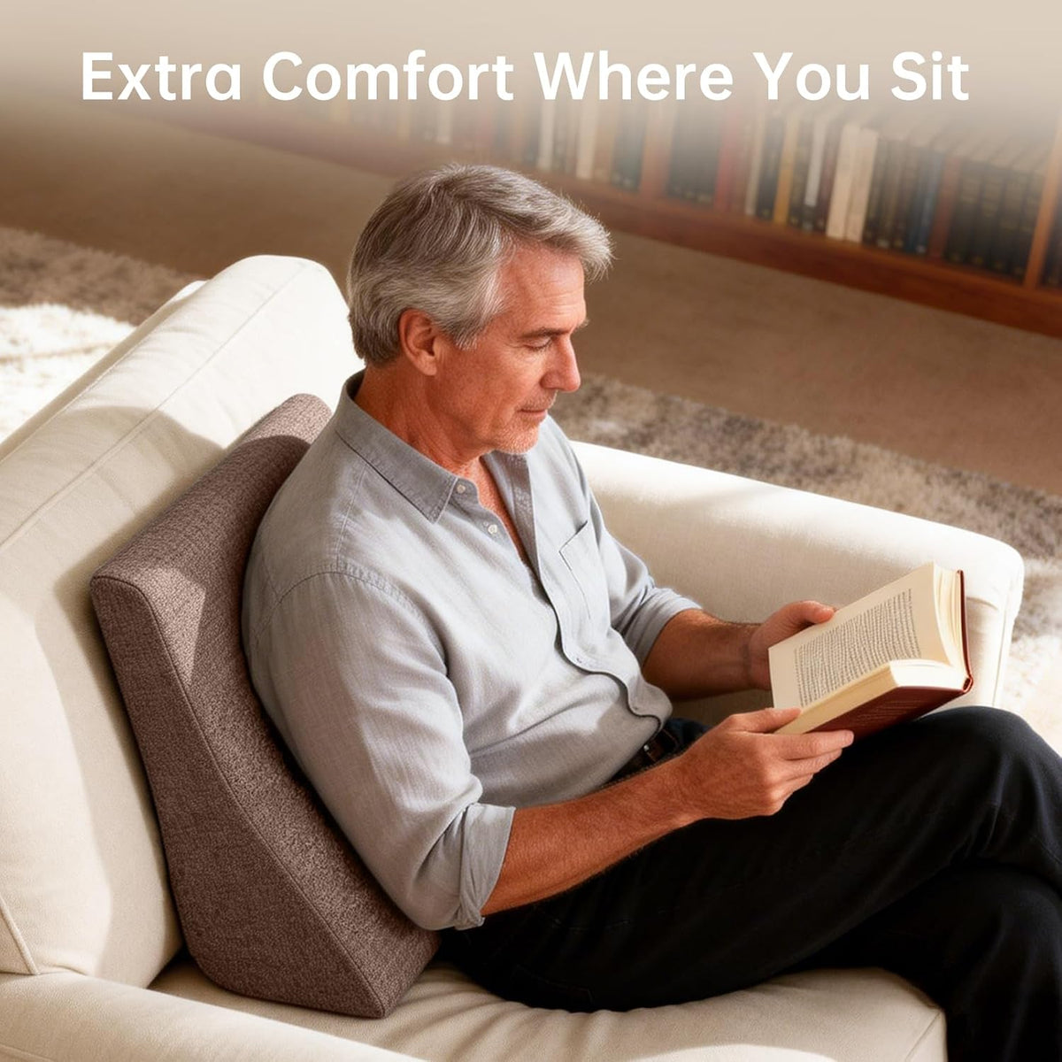 Vekkia Lumbar Support Pillow for Sofa(Brown)