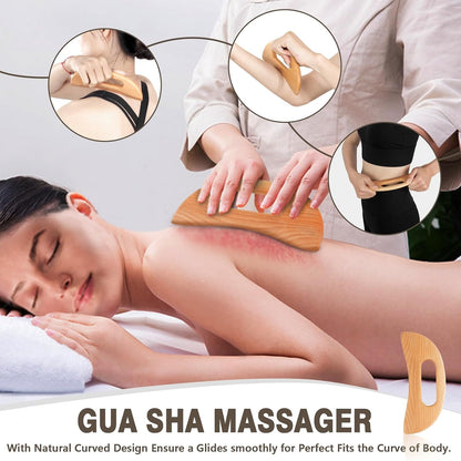 KintKita Wood Therapy Massage Tools, Anti Cellulite Massager Body Scraping Lymphatic Drainage Massager,Trigger Point Wood Therapy Gua Sha Tool for Body Sculpting,Back, Legs, Full Body Use