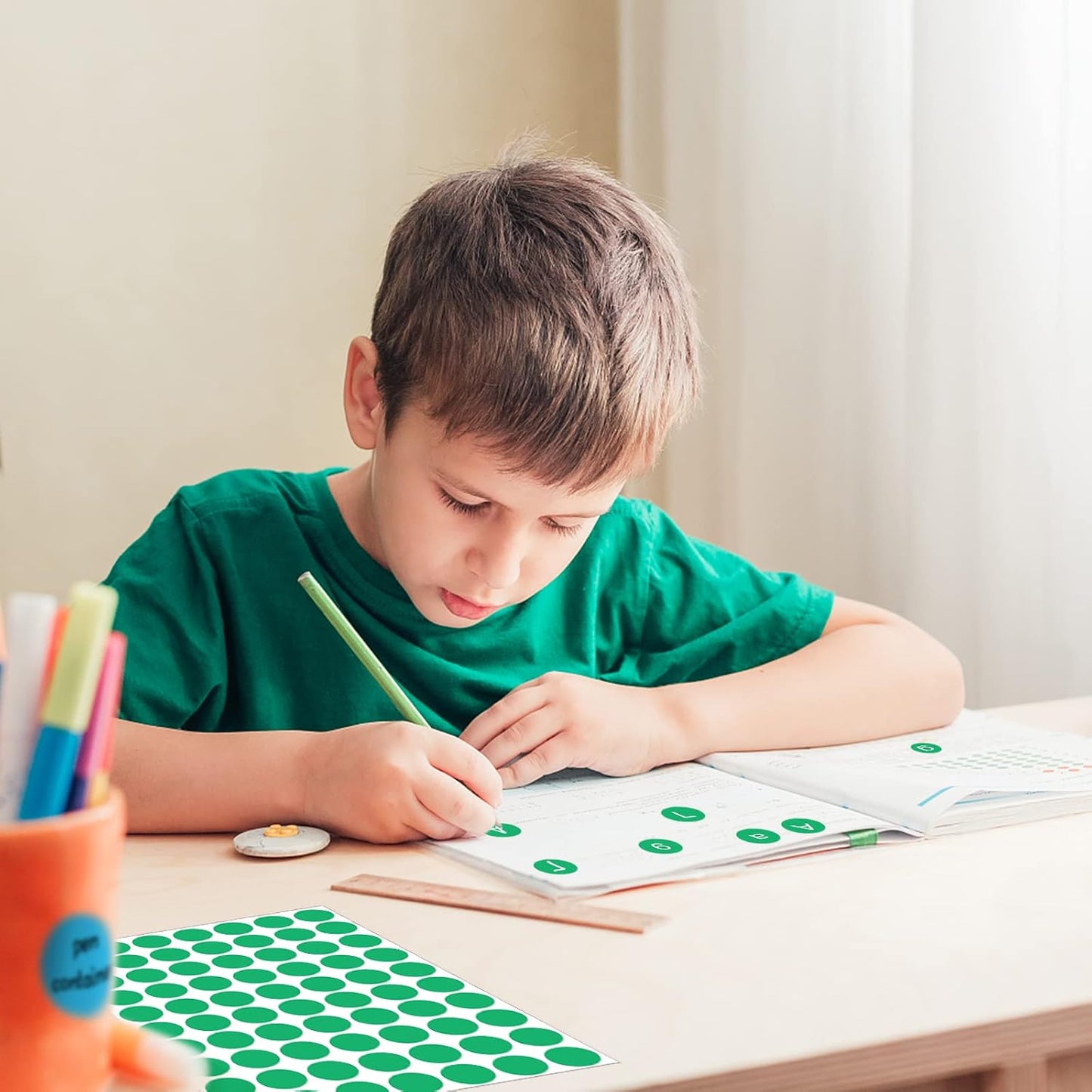 3500 Pieces Dot Stickers, 3/4 inch Color Coding Labels, 10 Color Circle Price Stickers for Office Classroom Student