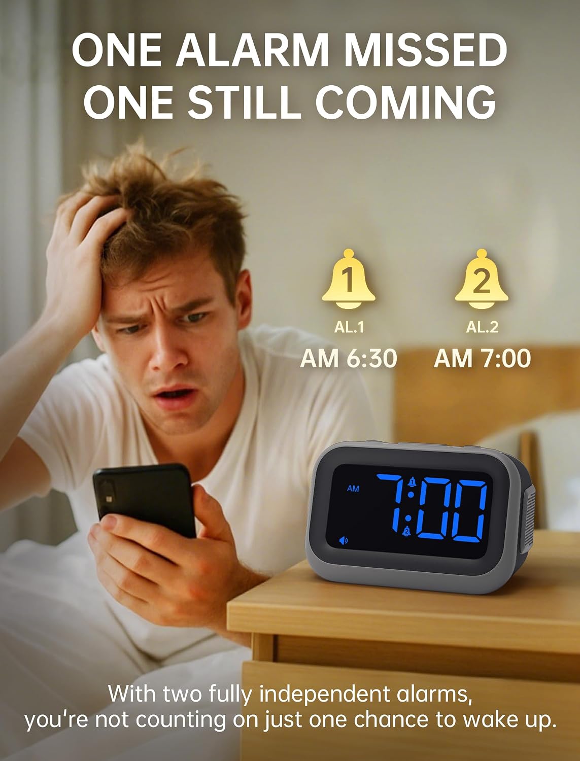 Acedeck Super Loud Alarm Clock: 115dB Wake-Up Power