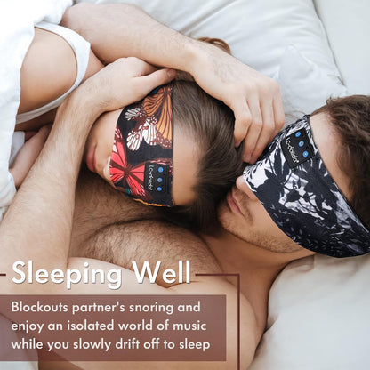 LC-dolida Sleep Headphones Headband Bluetooth 5.4, Sports Headband Earphones Wireless with Speaker Microphone USB C for Women Sleeping Gift Workout Jogging Yoga Insomnia Travel Meditation, Butterfly