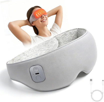 Heated Eye Mask Cordless Relieves Dry Eyes Fatigue, Blepharitis & Stye | Premium Fabric Skin-Friendly,Cordless，3 Heat Settings, Rechargeable, Ideal Gift for Women Men (Grey)