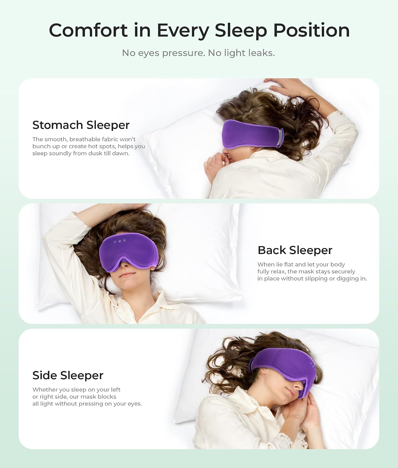 MUSICOZY Sleep Mask Headphones with Bluetooth Wireless Eye Masks Earphones | 3D Blackout Eyemask with Music Headphone for Side Sleepers, Hi-Fi Sound＆Long Battery Life Sleeping Earbuds for Travel Rest