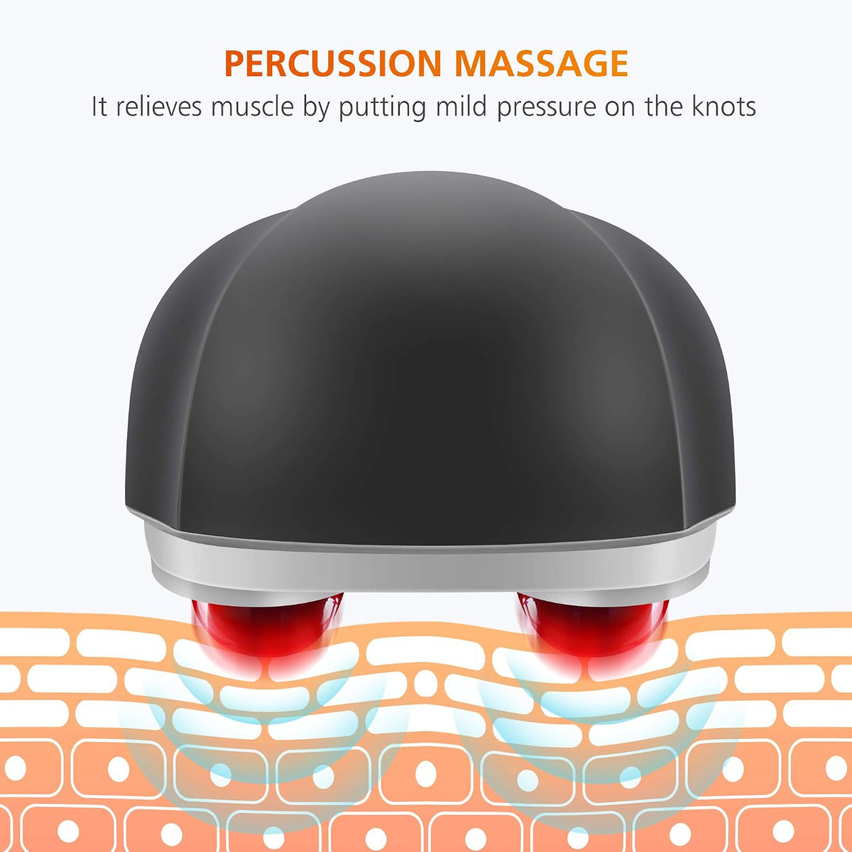Snailax Cordless Handheld Back Massager with Heat, Percussion, Rechargeable