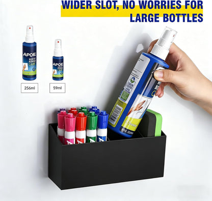 Magnetic Marker Holder for Whiteboard, Fridge, Teacher Must Have | Acrylic Magnet Dry Erase Pen Holder for Refrigeator, Anti-slip Pencil Holder for Classroom, Locker Organizer Accessories