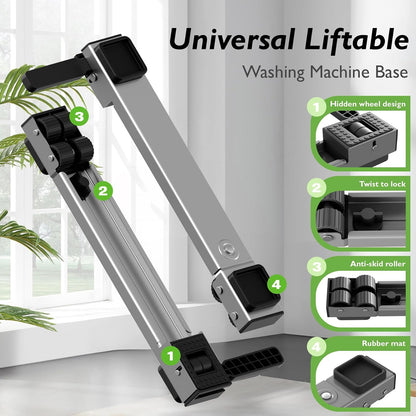 Appliance Rollers Heavy Duty,20''-32''in Extendable Appliance Sliders,Liftable Anti Slip Mobile Washing Machine Base,Easily Move Washer and Dryer Machines,Refrigerators,Furniture-Black