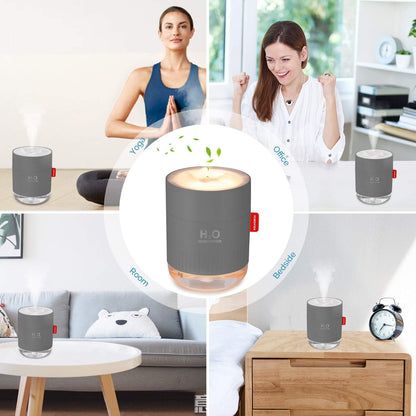 Portable Mini Humidifier, 500ml Small Humidifier for Bedroom Travel, White | USB Personal Cool Mist Humidifier for Baby Room Office Desk Home Plants, Auto Shut-Off, 2 Mist Modes, Super Quiet