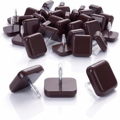 1" Nail on Furniture Sliders (24 Pack) - Furnigear Heavy Duty PTFE (Teflon) Chair Sliders Glides Wooden Furniture Movers Move Your Furniture Easily & Safety - Best Chair Leg Floor Protectors