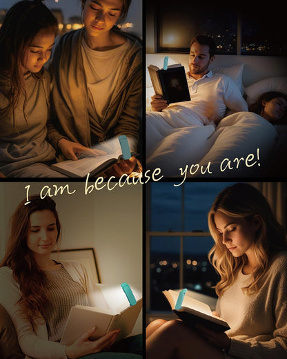 HEMONNKAM Book Reading Light, Rechargeable Clip on Booklight, Eye Caring 3 Color Temperatures & 5 Brightness Levels, Night Use for Bed, Long Lasting, Reading at Night in Bed, Romantic Purple
