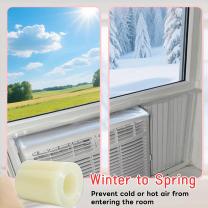 Window Sealing Tape, Window AC Insulation Tape, White 3 Inch x 65 FT | Waterproof Blocker for Cold Heat Air, Windproof, No Residue Strong adheisve