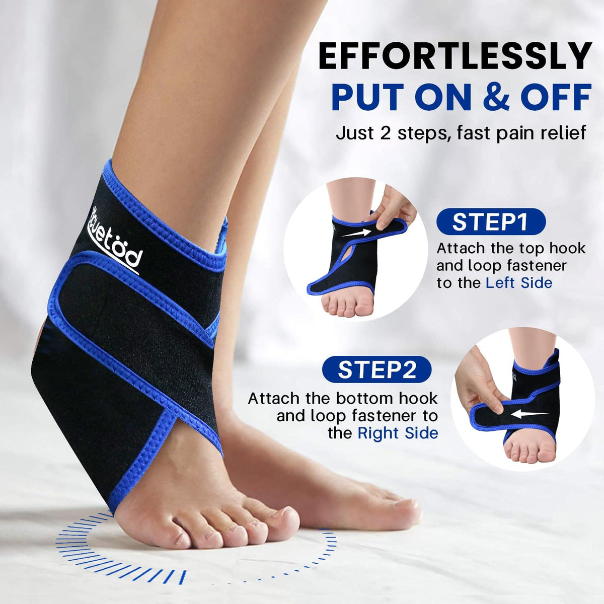Ankle Ice Pack Wrap for Swelling Foot Heel Pain Relief Reusable Gel-1Pack