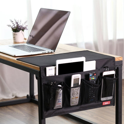 Zafit 5 Pockets Bedside Caddy, Bedside Storage Organizer for Water Bottles, Magazines, Phone, Glasses (5 Pockets-Grey)