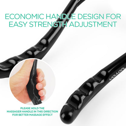 VOYOR Neck Massager Shiatsu Deep Tissue Dual Trigger Point for Pain Relief | Ergonomic Handle Design, Lightweight & Portable, Dual Trigger Points, Shoulder Massager for Office, Home, Car Use MS110
