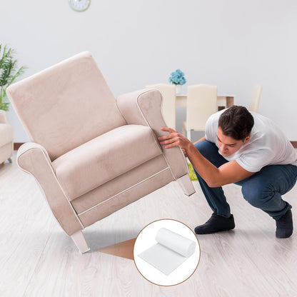Fullhawl Large Felt Furniture Pads 8 x 60 Inch Non Slip Self Adhesive Heavy Duty Cuttable Strip Roll Felt Sheet Tape for Protecting Hardwood Floors Chair Wall, White