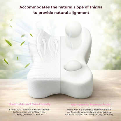 Knee Pillow for Side Sleepers, Alignment Pillow for Side Sleepers, Relief Hip & Sciatica Pain, Nourial Pillow Between Legs for Pregnant Women and Seniors (Grey)