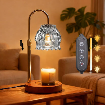 Candle Warmer Lamp with Timer & Dimmer, Birthday Gifts for Women Mom, 4-Level Dimmable Flower Heat Lamp for Jar Candles, Adjustable Height, House Warming Gifts, Home Decor (Purple