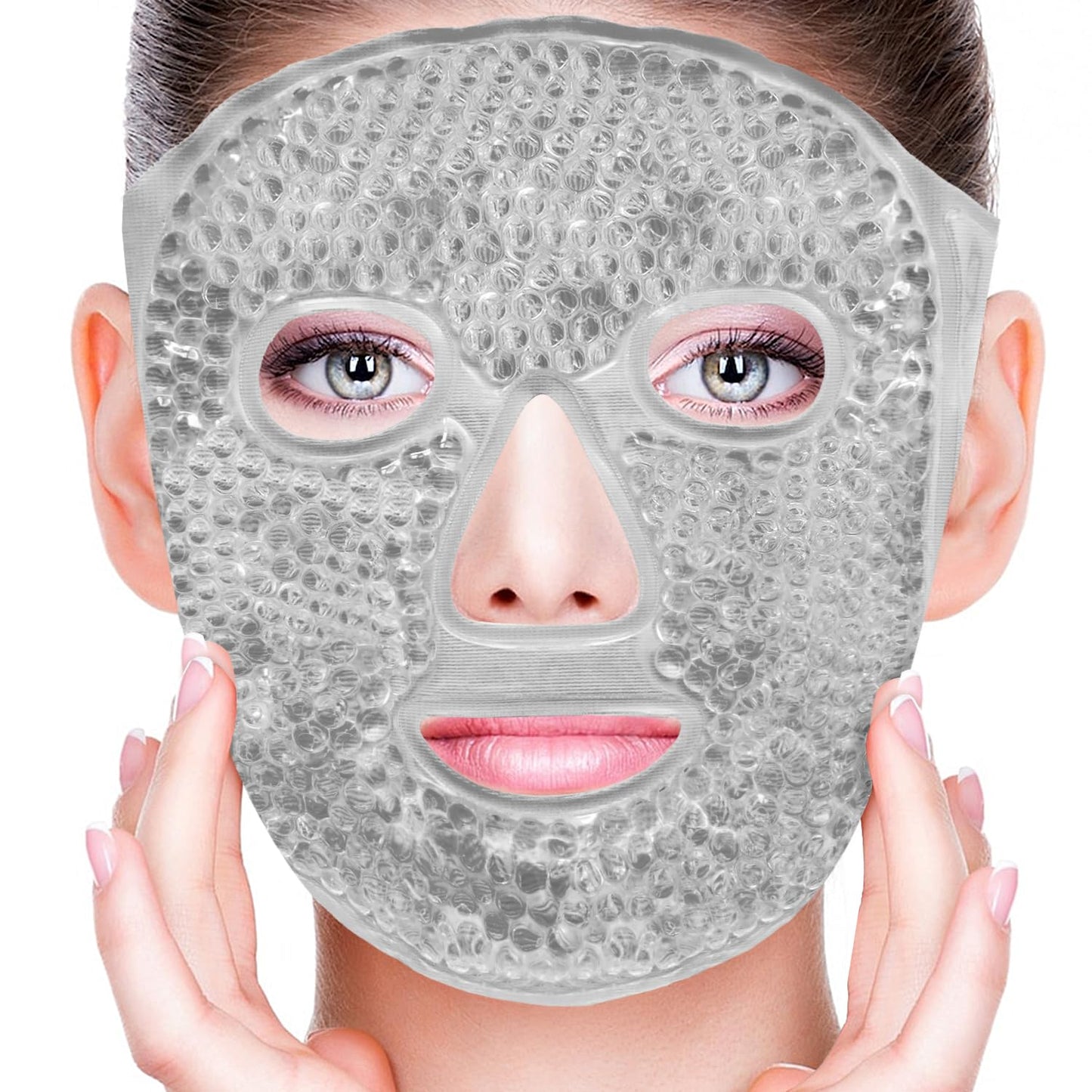 Cold Face Eye Masks Ice Face Mask Hot Cold Compress for Dark Circles, Puffiness, Migraines, Headache, Stress, Redness, Cooling Face Masks for Women Man, Skin Care
