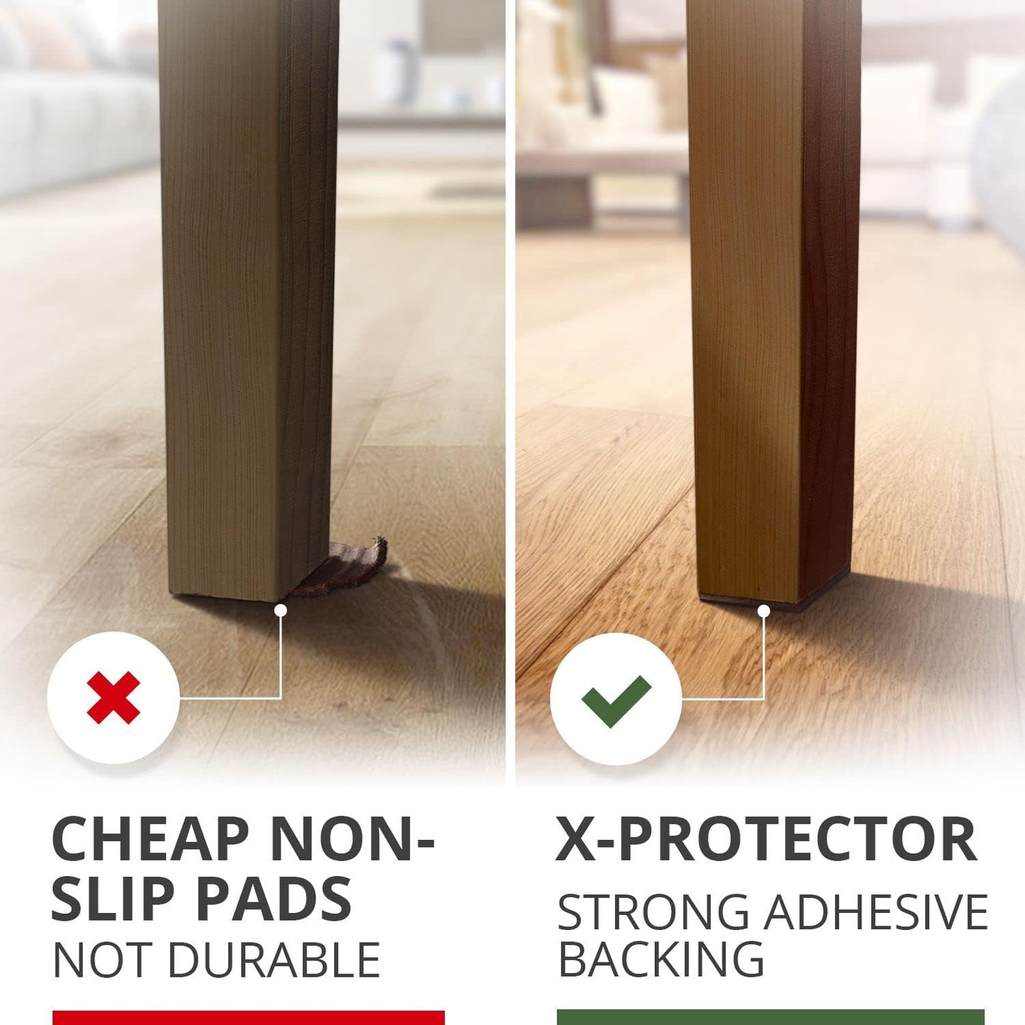 X-PROTECTOR Non Slip Furniture Pads – 12 Premium Furniture Grippers 3"! | Best Self Adhesive Rubber Feet Furniture Feet – Ideal Non Skid Furniture Pad Floor Protectors – Keep Furniture in Place!