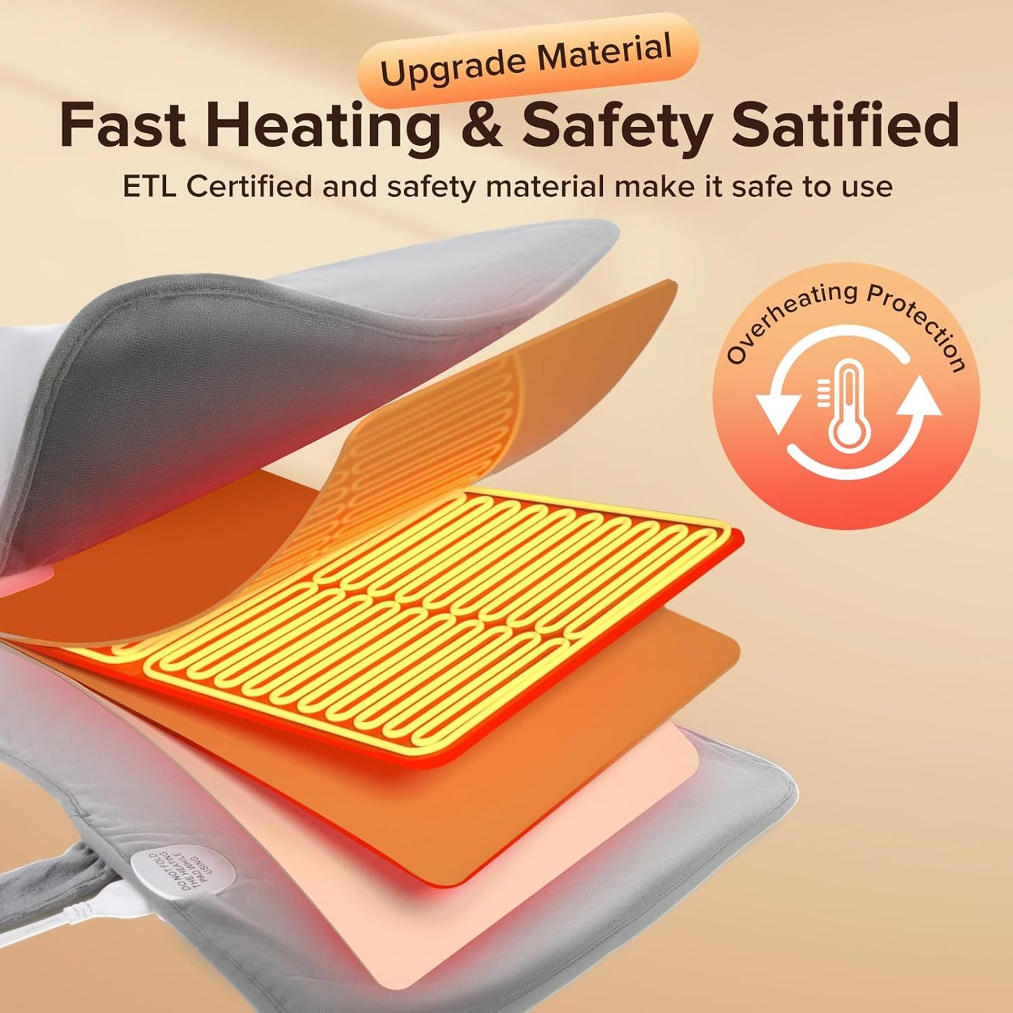 Electric Heating Pad for Neck Back Shoulder Pain Relief, 25"x37" Large Full Body Weighted Heated Pad for Menstrual Cramps - 5 Heat Levels/Snug Fit, Birthday Gifts for Women Men Mom Dad Elders