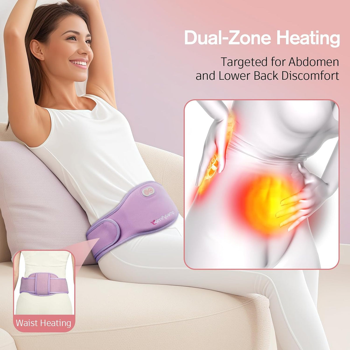 Comfytemp Portable Belly and Back Heating Pad for Period Menstrual Cordless