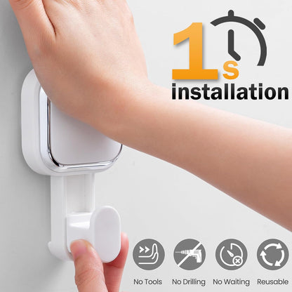 Razor Holder for Shower 2 Pack, Powerful Vacuum Suction Cup Hook for Towel, Loofah, Razor, Squeegee, Damage-Free Wall Shower Hook, Shaver Holder for Bathroom, Easy to Install and Reuse, Black