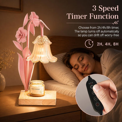 Candle Warmer Lamp with Timer Dimmer, Adjustable Height Flower Candle Lamp Warmer, House Warming Gifts New Home Decor, Mothers Day Birthday Gifts for Women Mom Sister, Wax Melt Warmer for Jar Candles