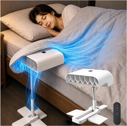 Bed Fan Under Sheets with Remote, Under Sheet Cooling Air Circulator | 5 Speeds, Rechargeable, 10000mAh Battery, Adjustable Height 22-61cm,1-6 Hour Auto-Off Timer,Hot Sleepers,Touch Panel Control