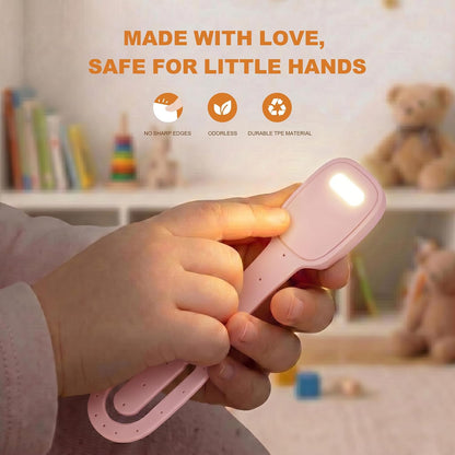 Rechargeable Kids Book Light, Cute Bookmark Reading Light for Kids, Dimmable Portable LED Book Light for Reading in Bed, Eye-Caring Bedtime Reading Lamp for Children & Travel, Brown