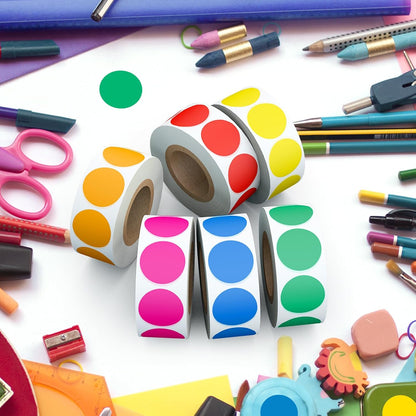 1600 PCS, 3/4" Color Round Dot Stickers, 10 Colors-20 Sheets | Circle Color Coding Blank Labels for Kids/Office/Classroom, Easy Peel, Ideal in Garage/Yard Sale Price self-adhesive Labels